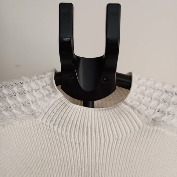 Banana Republic Cream Cable Knit Mock Neck Long Sweater Women’s Size S NWT - Picture 6 of 14